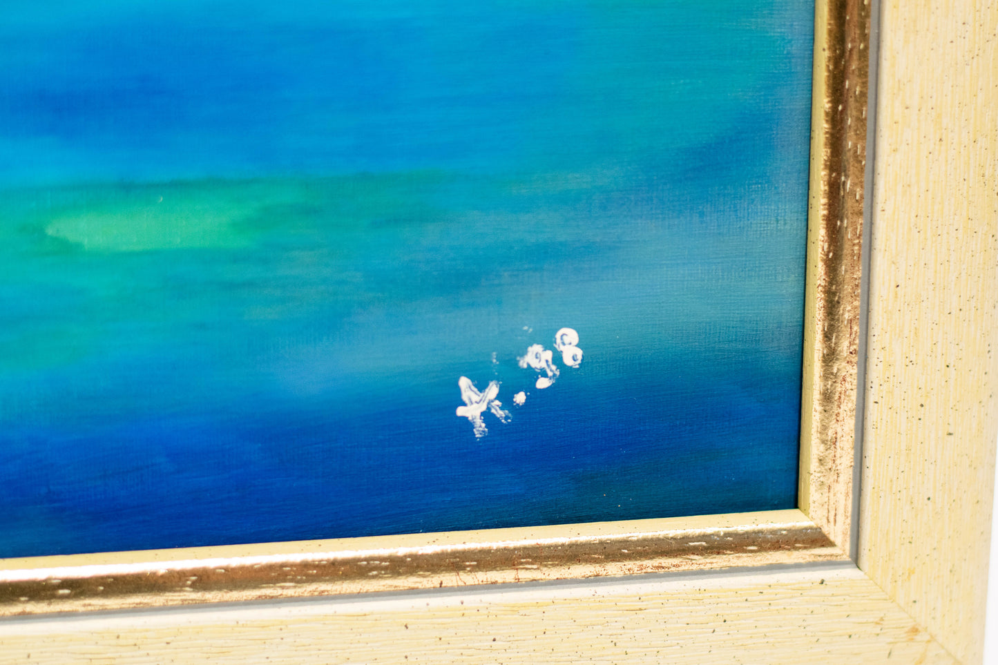 Original-Ölgemälde Meeresbucht mit Boot von Fred Bandekow (1934-2016), 1998