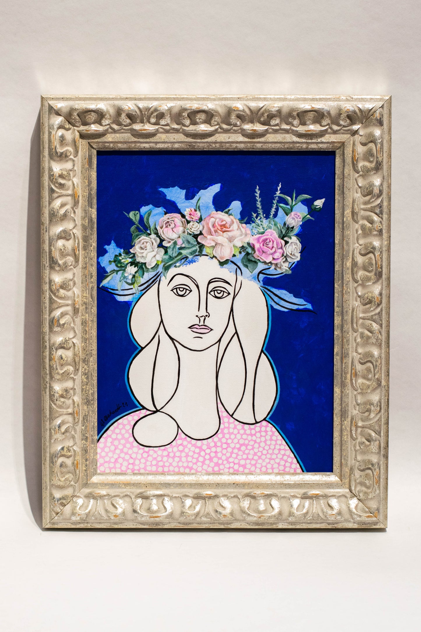 Françoise Gilot, Original-Gemälde nach Pablo Picasso, von Wolfgang Eberhardt (*1949) Acryl auf Leinwand 2021