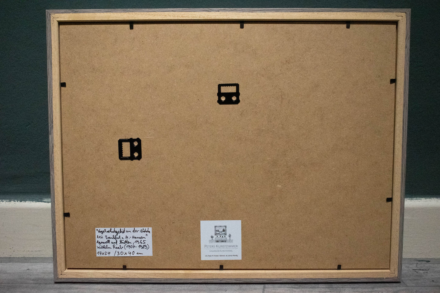 Winterliche Flusslandschaft an der Nidda, Vogelschutzgebiet Hausen, 1965, Aquarell von Wilhelm Raab (1907-1989)