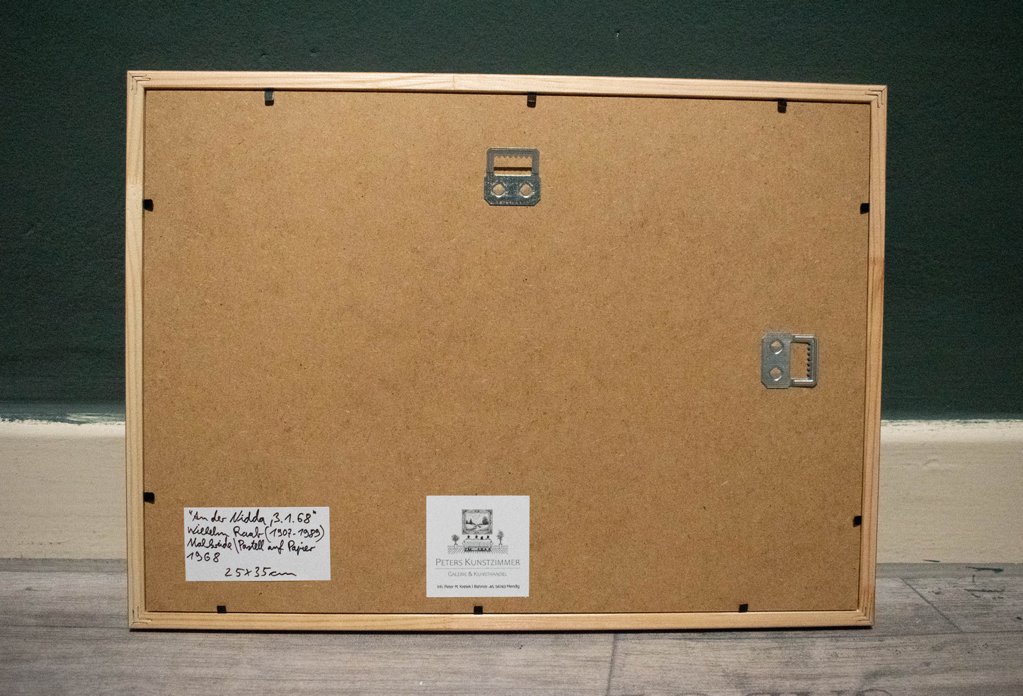 An der Nidda, 3.1.1968, Winterliches Pastell von Wilhelm Raab (1907-1989)