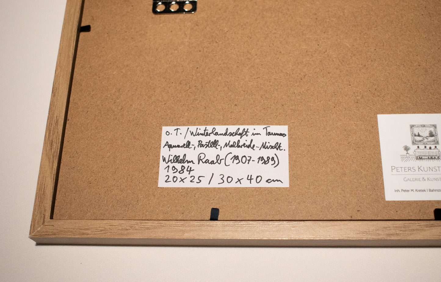 Winterlandschaft im Taunus 1984, Aquarell-Pastell-Mischtechnik auf Zeichenpapier von Wilhelm Raab (1907-1989)