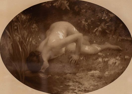 Lenoir, Charles Amable (c. 1860-1926), nach, Chromolithographie des Orig.-Gemäldes „The Bather“ / „La Baigneuse“, 1920er Jahre