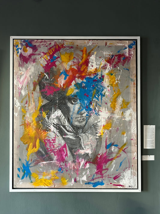 Orig.-Gemälde von der Mainzer Künstlerin emzehdeh (*1990) Beethoven, 125 x 106 cm, Acryl auf Seide