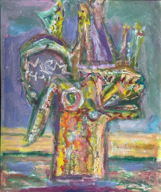 Orig.-Gemälde v. Georg Grimm-Eifert (1929-2014) Tiermaske, Acryl auf Malpappe