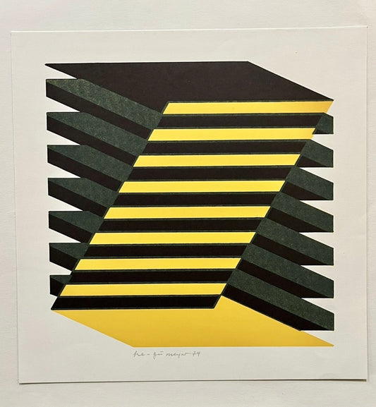 Abstrakte Orig.-Grafik v. Karl-Günter Meyer Bottrop 1974 vgl. m. Fruhtrunk
