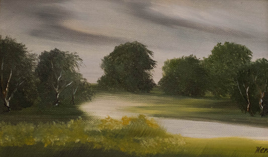 Flusslandschaft - Kl. Gemälde von Ilse Nern München