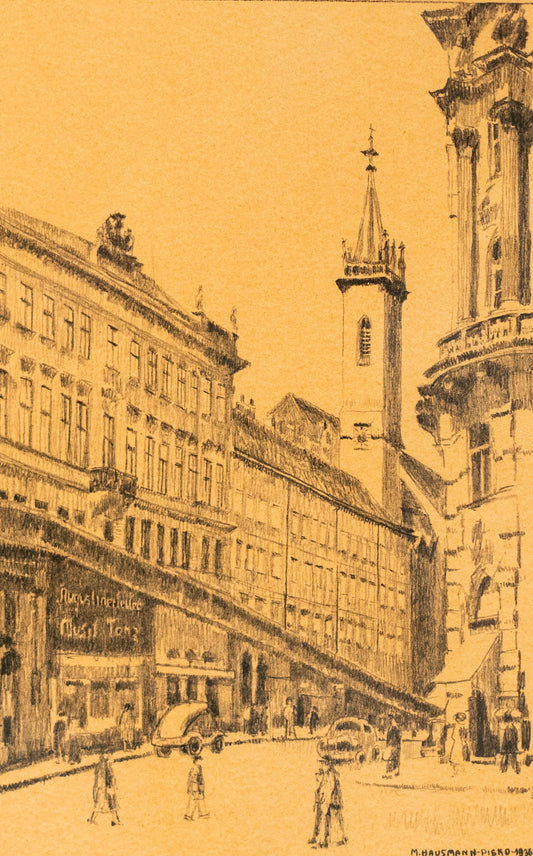 Blick a. Albertina Wien. Orig.-Litho. v. Marianne Pisko Hausmann (1880-1966)