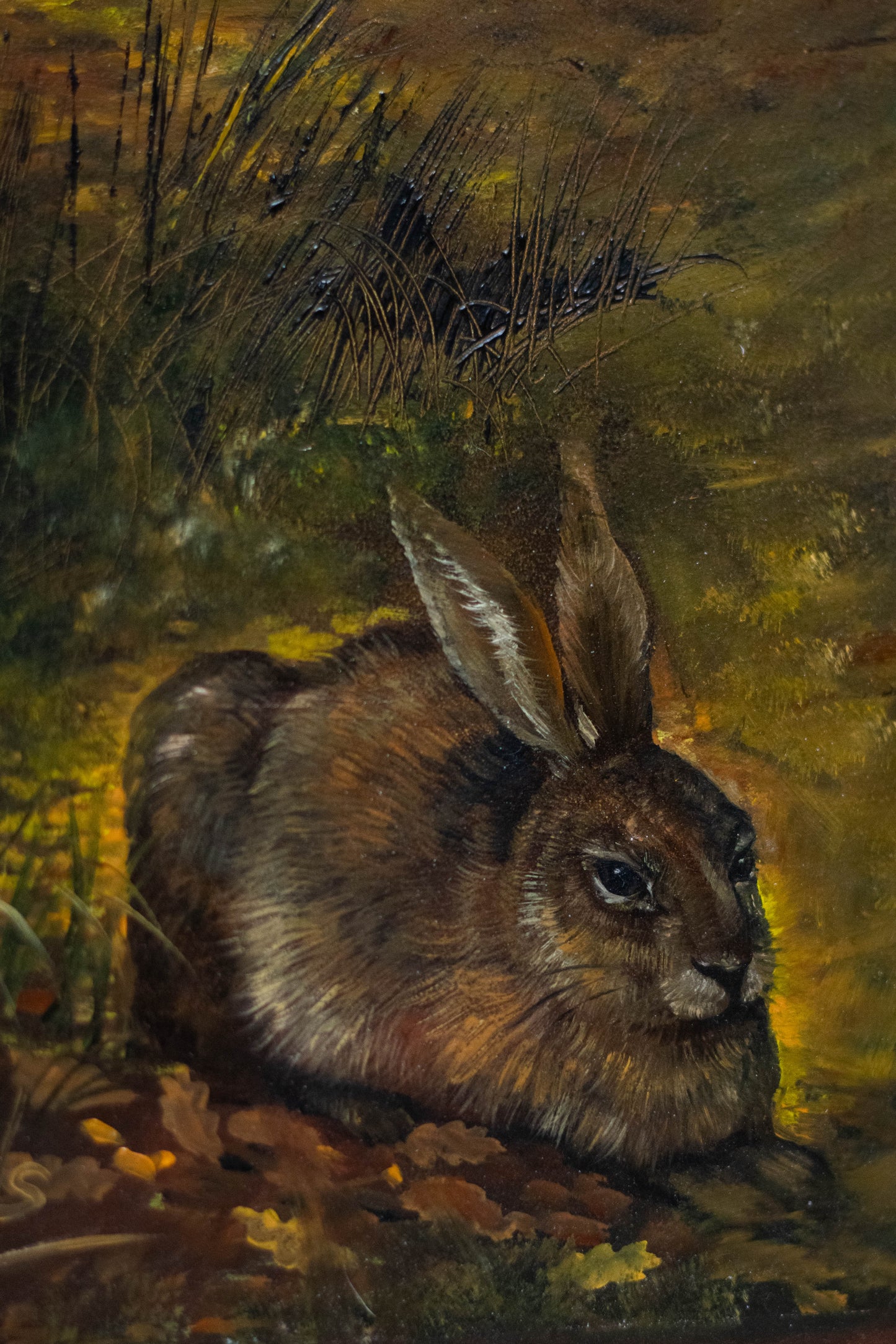 **Original-Gemälde v. Christiane Vleugels (*1963 Antwerpen), Waldtiere im Herbst**
