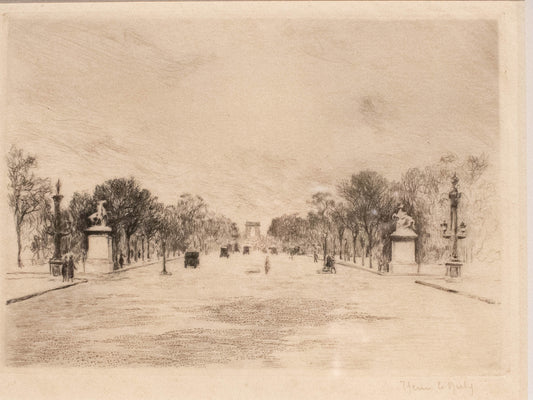 Orig.-Radierung von Henri Le Riche (1868-1944) Champs Élysées, um 1920