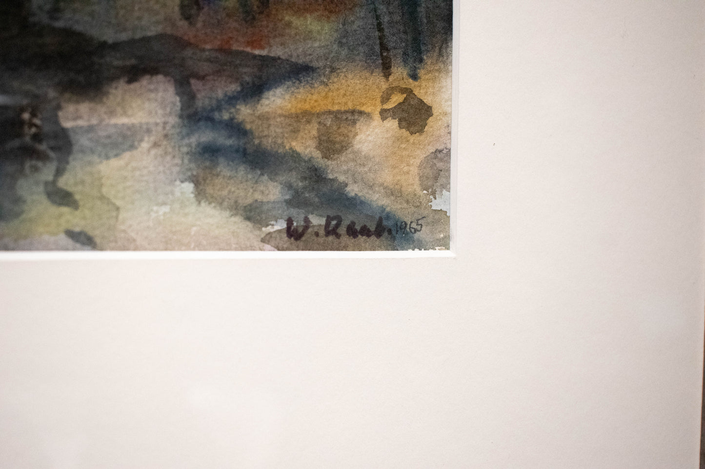 Winterliche Flusslandschaft an der Nidda, Vogelschutzgebiet Hausen, 1965, Aquarell von Wilhelm Raab (1907-1989)