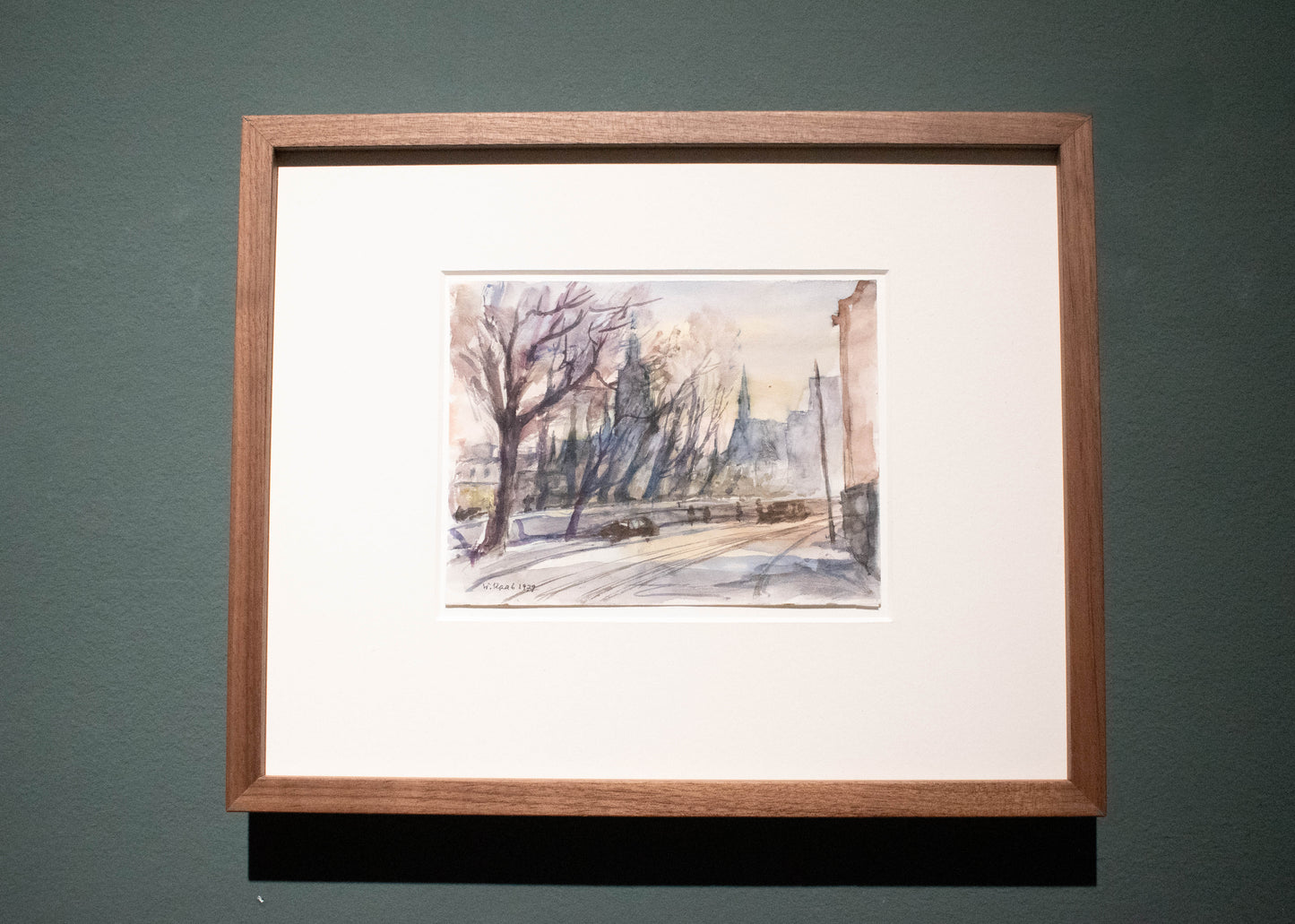 Am alten Jüdischen Friedhof 1979, Frankfurt a. Main, Aquarell Wilhelm Raab (1907-1989)