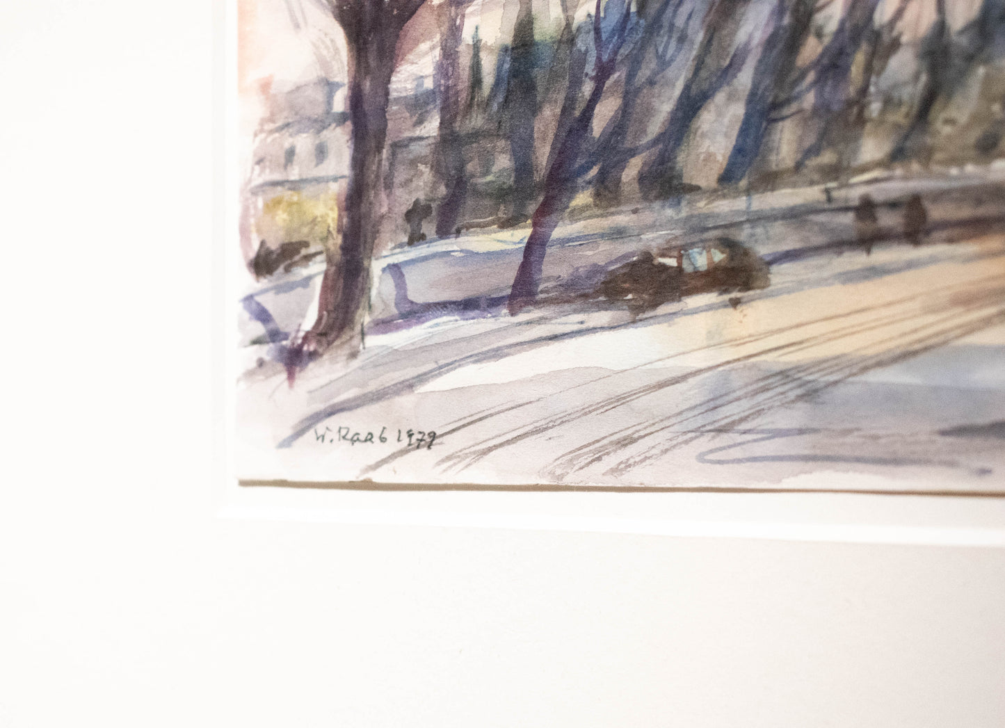 Am alten Jüdischen Friedhof 1979, Frankfurt a. Main, Aquarell Wilhelm Raab (1907-1989)